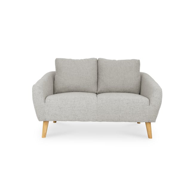 Hana 2 Seater Sofa - Sand - 1 - Grey upholstered sofa, light wood legs, minimalist design, modern decor, comfortable