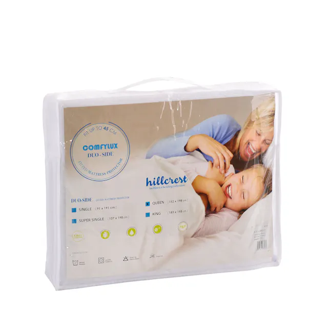 Hillcrest ComfyLux Fitted Mattress Protector (4 Sizes) - 2 - comfortable mattress protector, queen size mattress protector