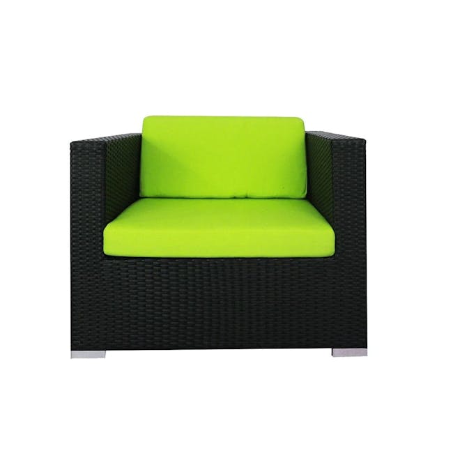 Summer Modular Outdoor Sofa Set - Green Cushions - 3
