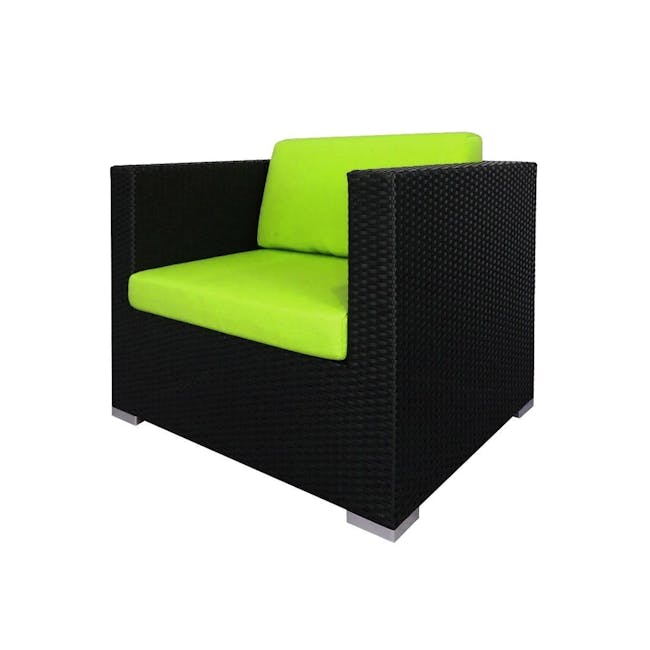 Summer Modular Outdoor Sofa Set - Green Cushions - 4