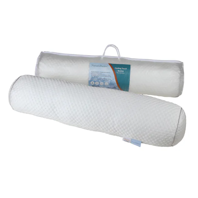 Nature Basics Cooling Touch Bolster - 2 - White textured mattress protector, Nature Basics cooling touch bolster, quilted