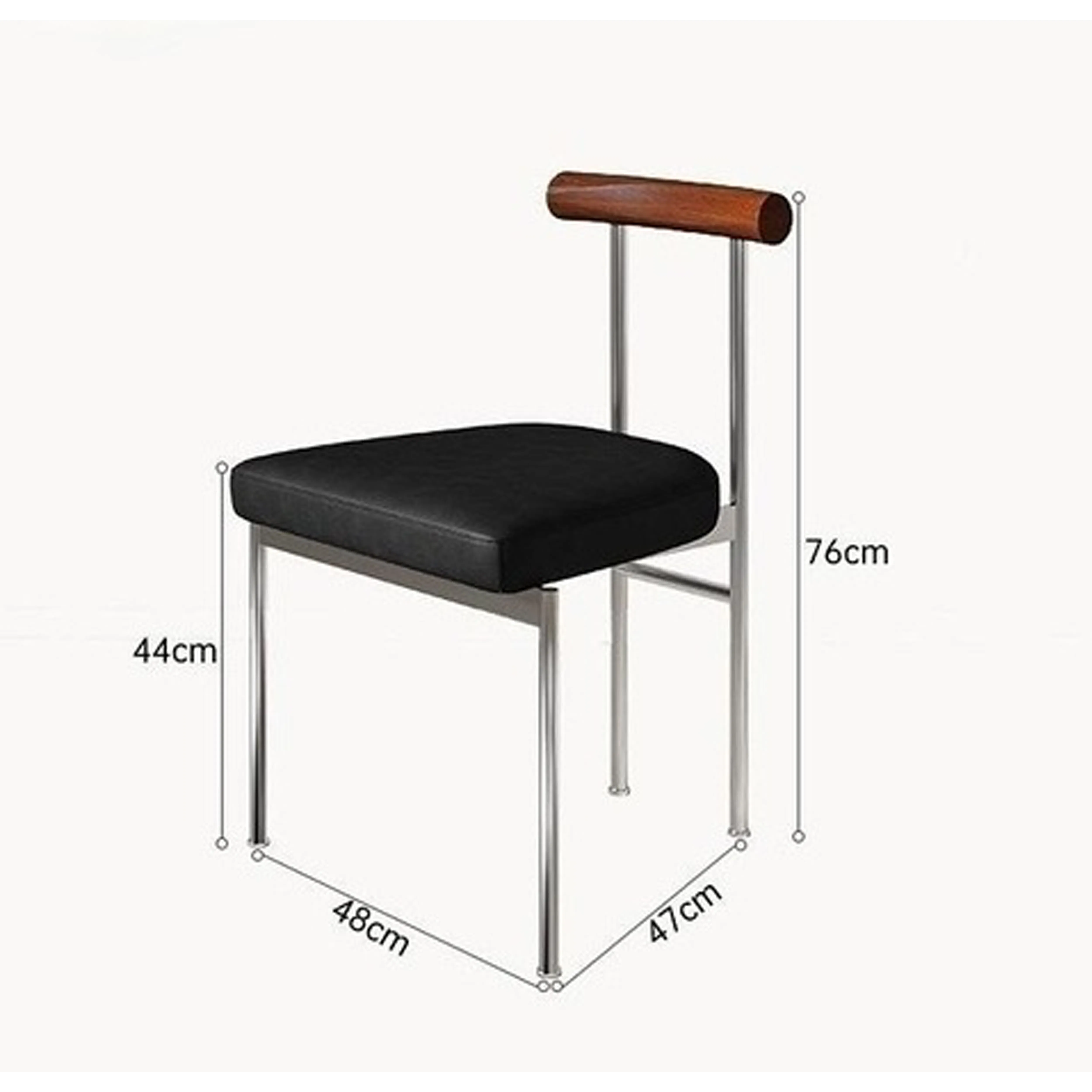 (As-is) Vincent Chair - Walnut, Black (Faux Leather) - 17