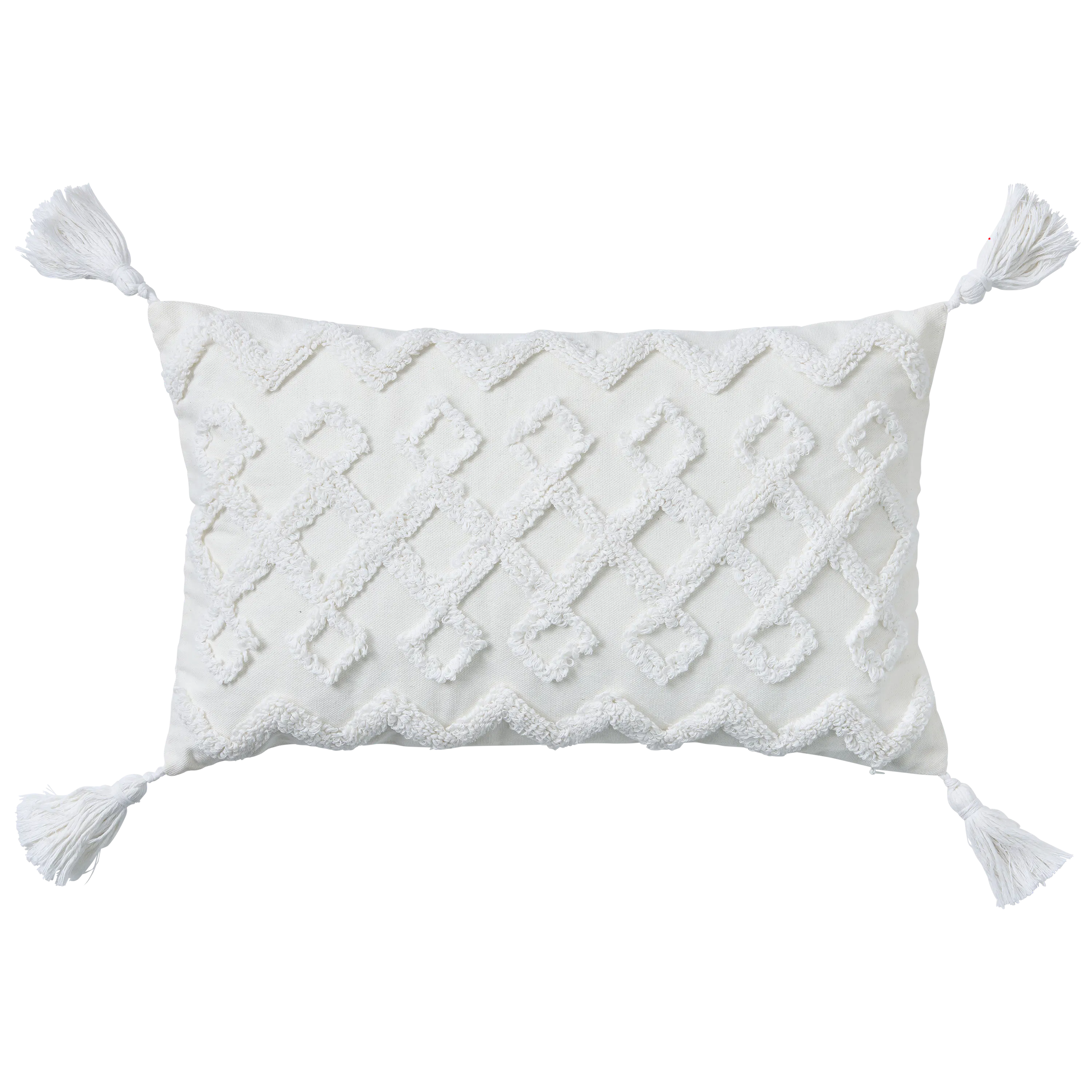 Geo Lattice with Tassels Lumbar Cushion