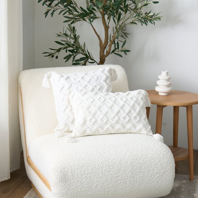 Geo Lattice with Tassels Lumbar Cushion - 2