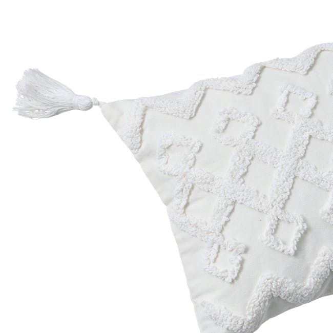 Geo Lattice with Tassels Lumbar Cushion - 8