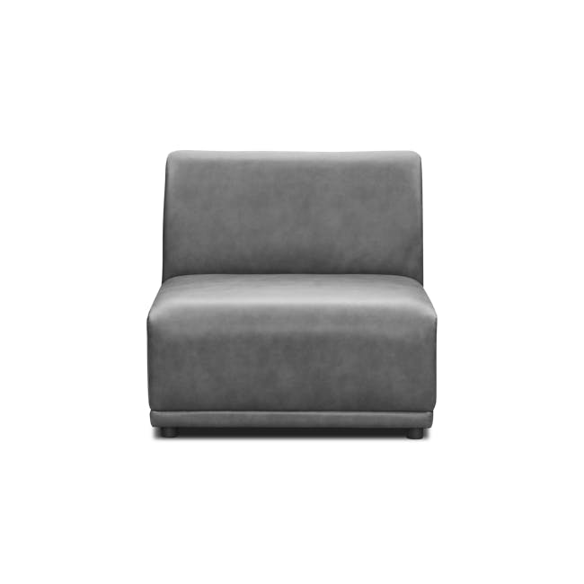 Milan 4 Seater Corner Extended Sofa - Lead Grey (Faux Leather) - 6