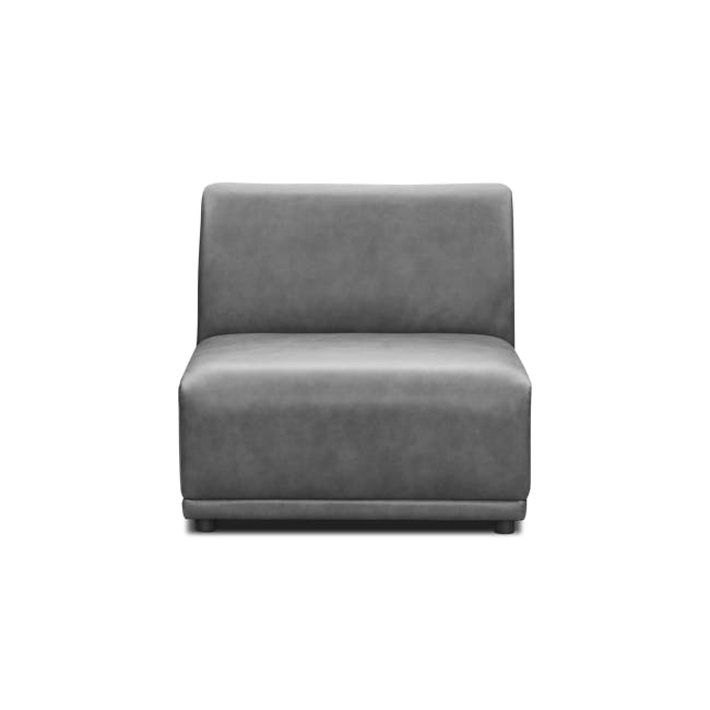 Milan 4 Seater Corner Sofa - Lead Grey (Faux Leather) - 9