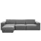 Milan 4 Seater Sofa with Ottoman - Lead Grey (Faux Leather)