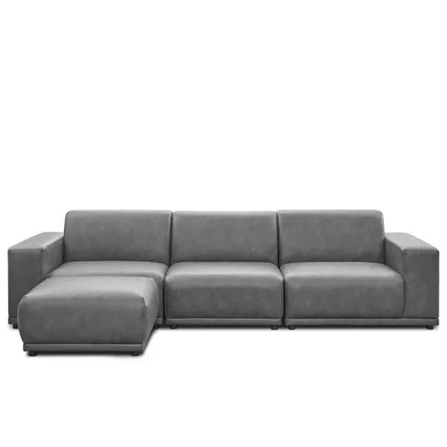 Milan Armless Unit - Lead Grey (Faux Leather) - 3