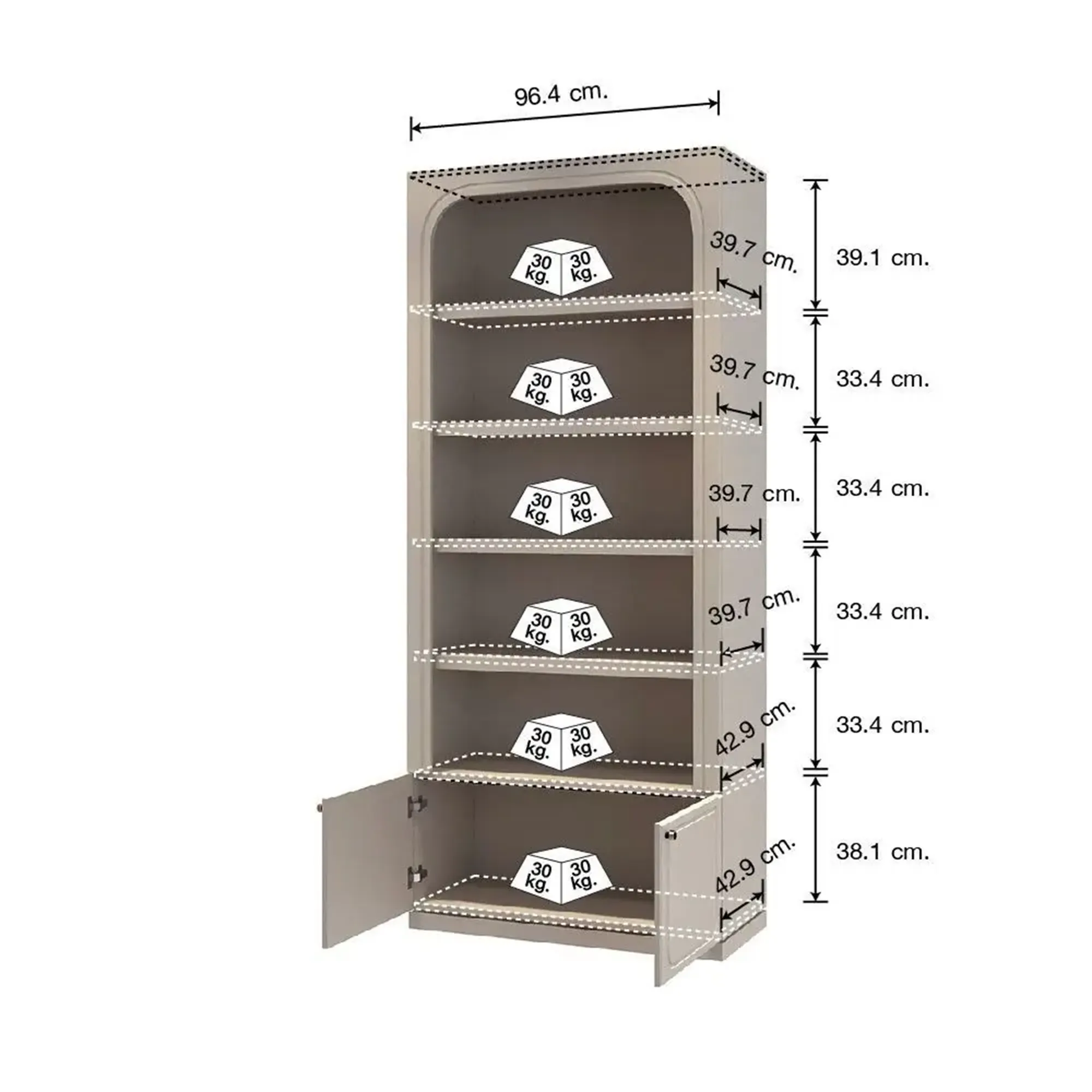 Saloma High Cabinet 1m - 7