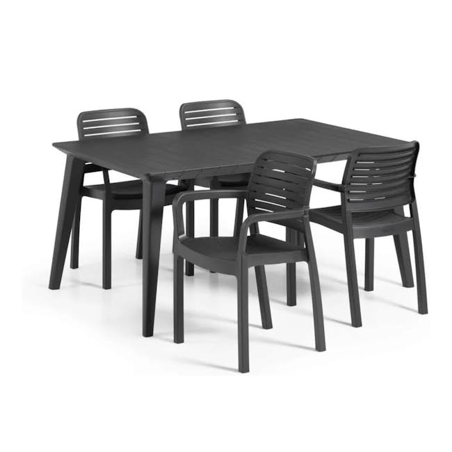 Chloe Stackable Chair - Graphite - 3