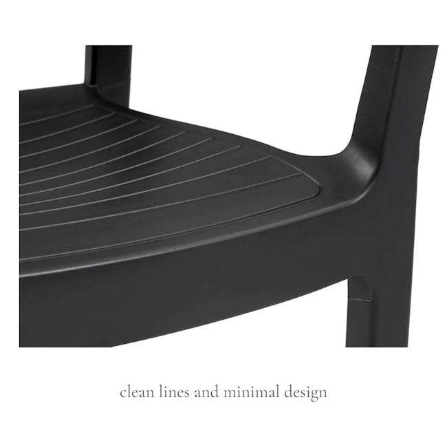 Chloe Stackable Chair - Graphite - 2