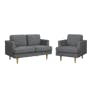 Soma 2 Seater Sofa with Soma Armchair - Dark Grey (Scratch Resistant) - 0