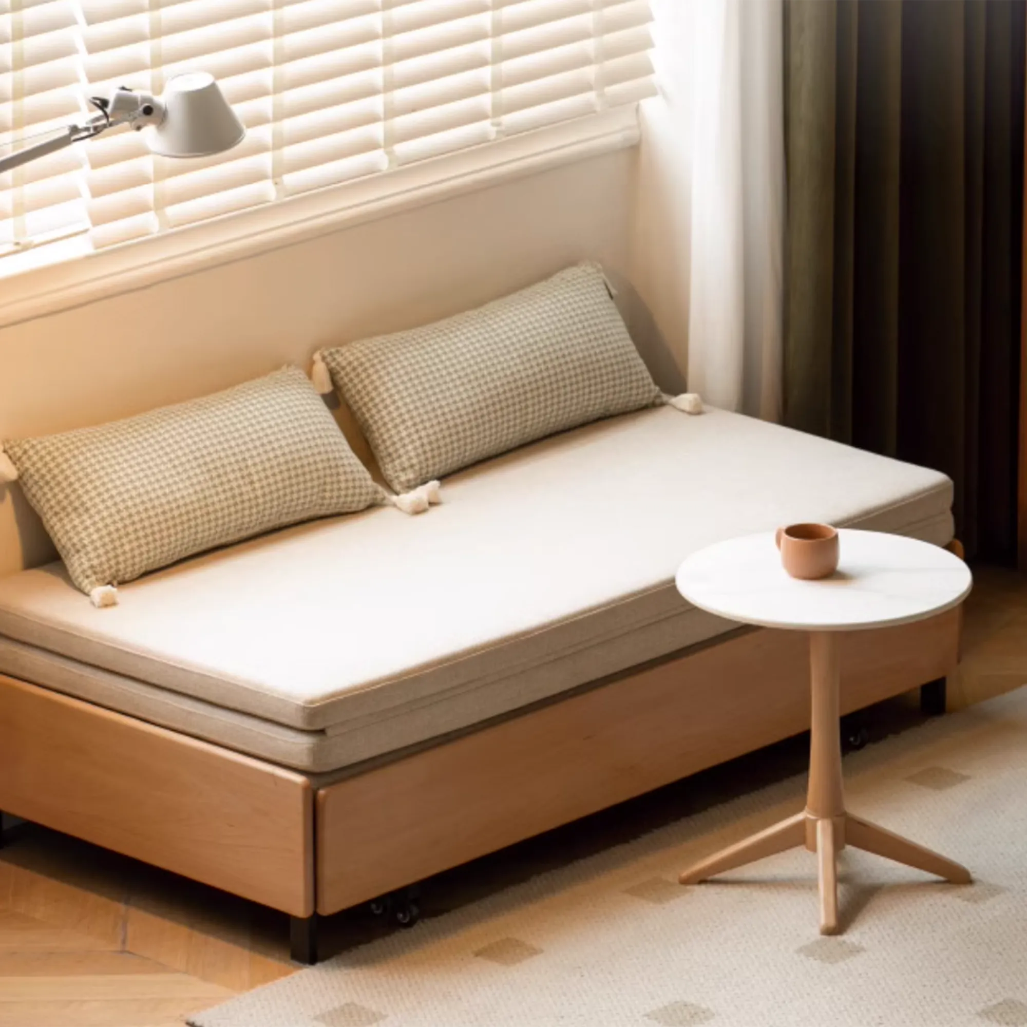 Yoke Sofa Bed / Bench 1.5m - Gravel White - 7