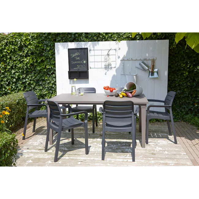 Tisara Chair - Graphite - 2 - Outdoor patio, black chairs, wooden deck, garden furniture, summer spirit, blackboard, white