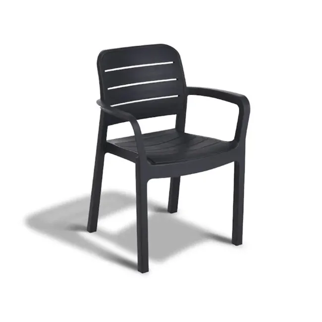 Tisara Chair - Graphite - 1 - Black outdoor patio chair, sleek design, modern style, ergonomic support, contoured seat