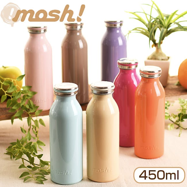 MOSH! Double-walled Stainless Steel Bottle 450ml -  Lite Pink - 1
