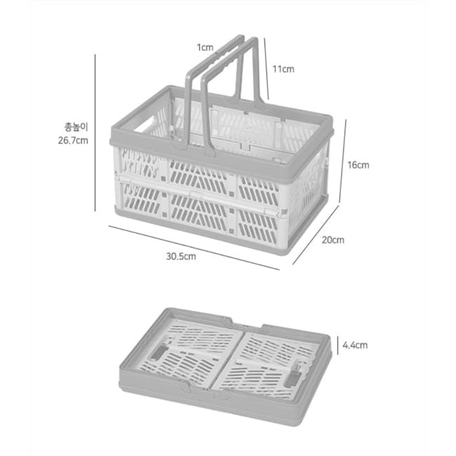 Kono Foldable Storage Basket 8L - Duo Grey - 4