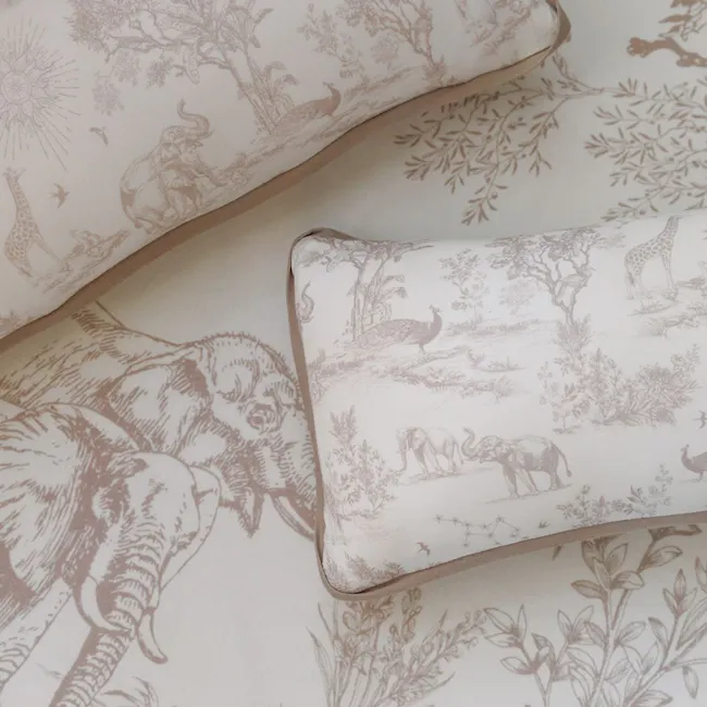 House of Holly Bamboo Crib Sheet - Savanna Toile (Sand) - 3