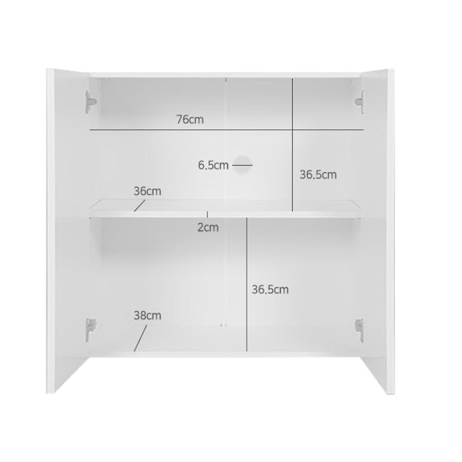 Fikk Modular 2 Door Cabinet - White - 8 - White bathroom vanity, 76 cm height, 36 cm depth, 2 cm shelf, 5 cm width, 5 cm