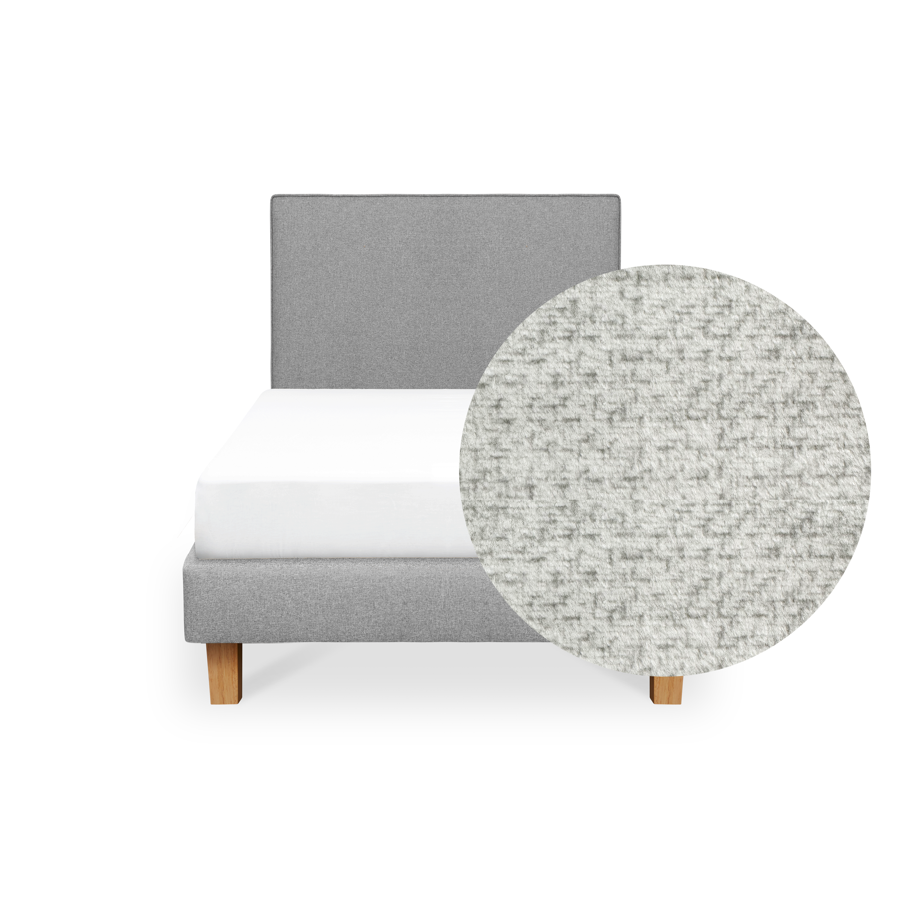 ESSENTIALS Single Headboard Divan Bed - Linen (Pet Friendly)