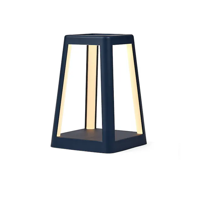 Lexon Lantern Portable Lamp with Built-in Wireless Charger - Dark Blue - 1 - modern pendant light, sleek design, geometric