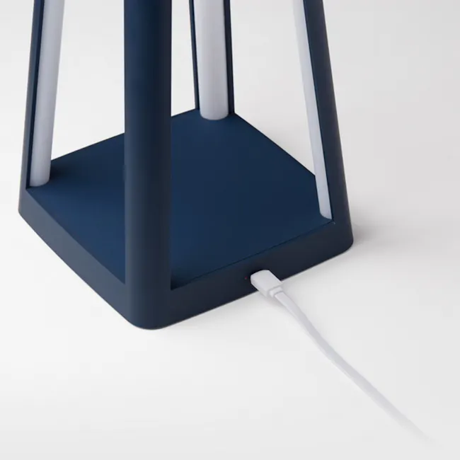 Lexon Lantern Portable Lamp with Built-in Wireless Charger - Dark Blue - 5 - 3D modern furniture, minimalist design, sleek