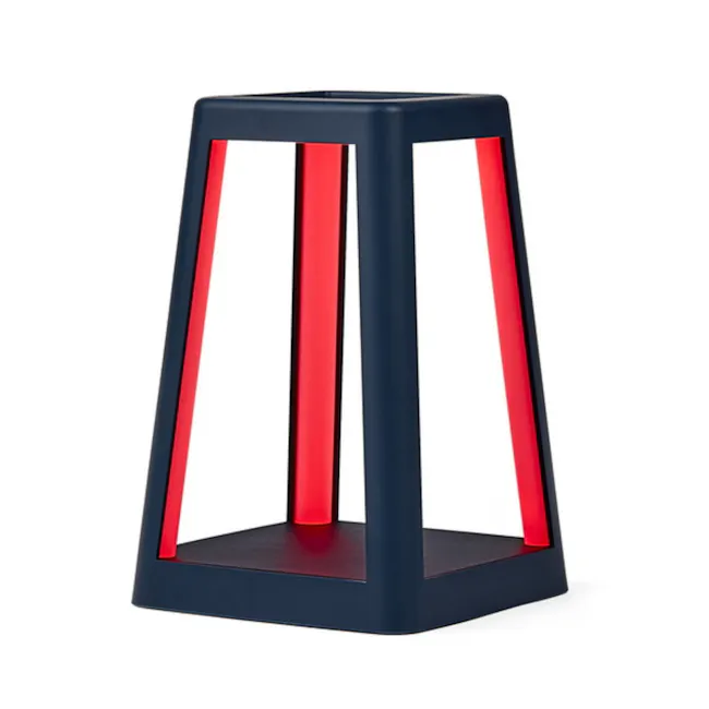 Lexon Lantern Portable Lamp with Built-in Wireless Charger - Dark Blue - 7 - modern stool, contemporary chair, geometric