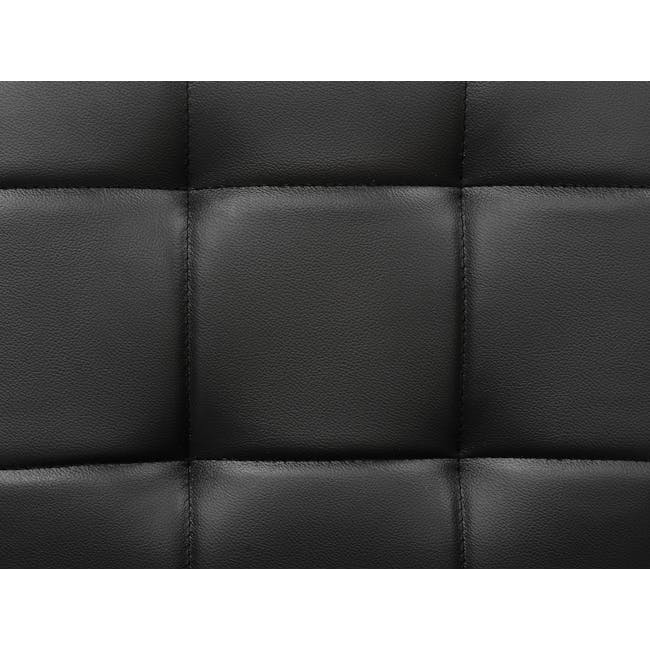 Tucson 3 Seater Sofa with Tucson Armchair - Cocoa, Espresso (Faux Leather) - 10 - Black leather texture, Rectangular panels