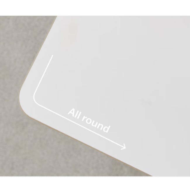 Gaber Study Desk with Cable Holder 1.2m - 8 - Minimalistic design with rounded edges, White surface with a subtle gradient