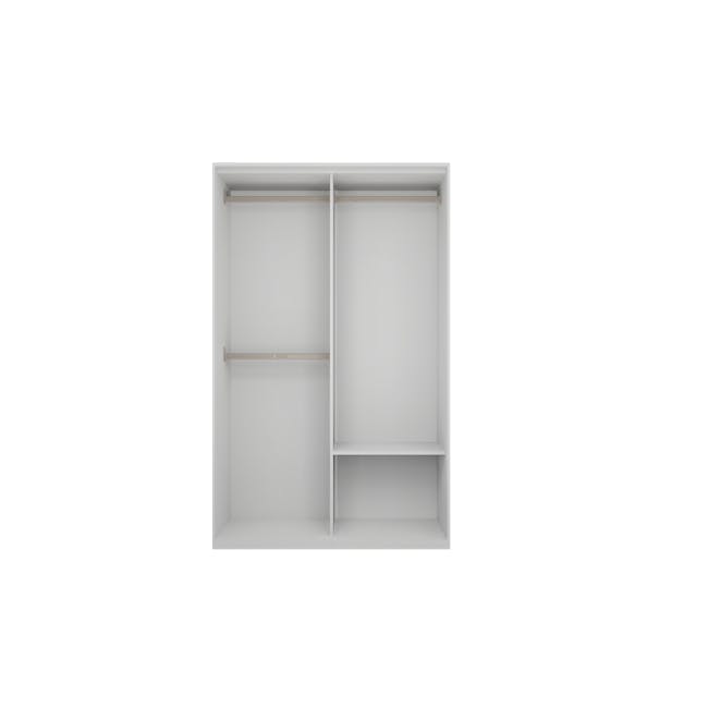 Lorren Sliding Door Wardrobe 1 with Glass Panel - Matte White - 8