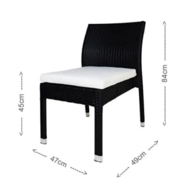 Monde 4 Chair Outdoor Dining Set - Grey Cushion - 7