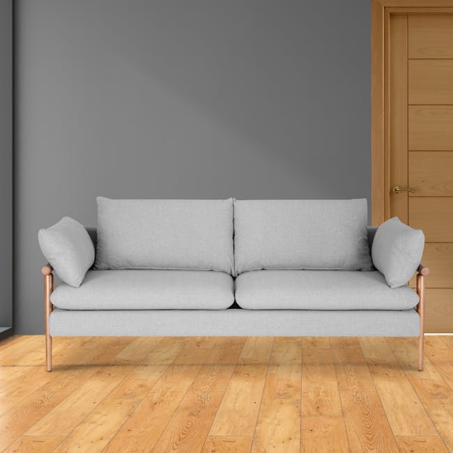 Astrid 3 Seater Sofa - Oak, Slate - 2