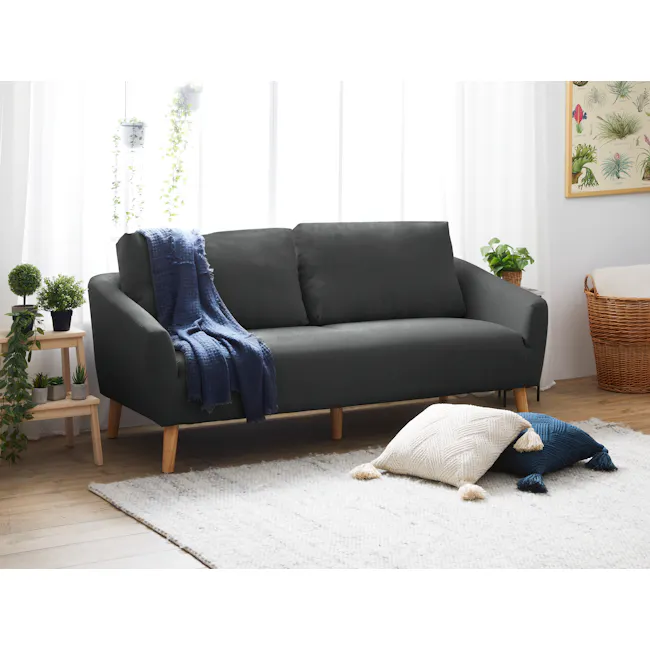 Hana 3 Seater Sofa with Hana 2 Seater Sofa - Charcoal - 6