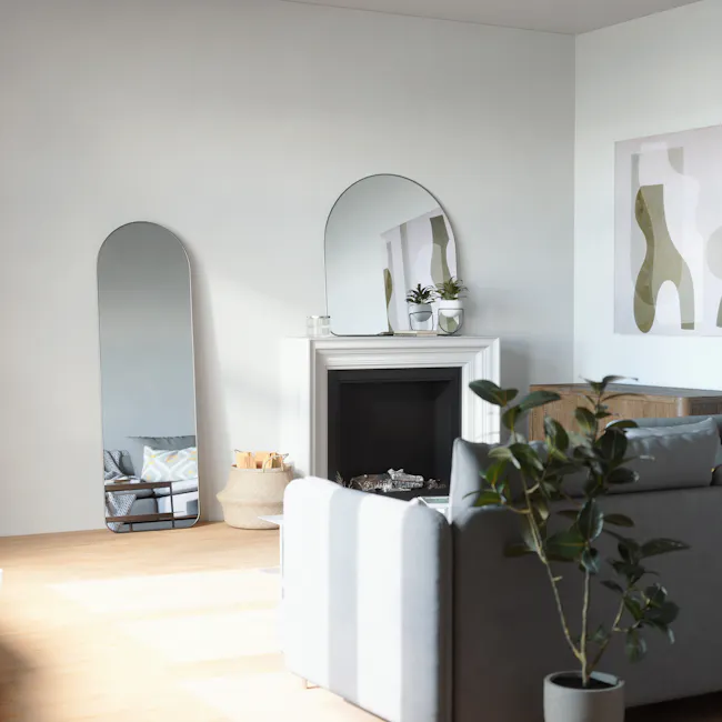 Hubba Arched Leaning Mirror 51 x 157 cm - Titanium - 2