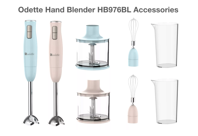 Odette Multifunction Immersion Handheld Blender Light Blue, Odette