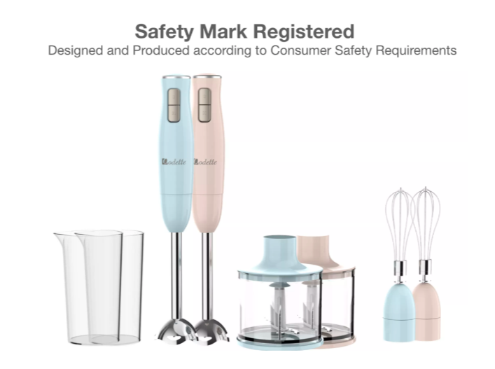 Odette Multifunction Immersion Handheld Blender Light Blue, Odette