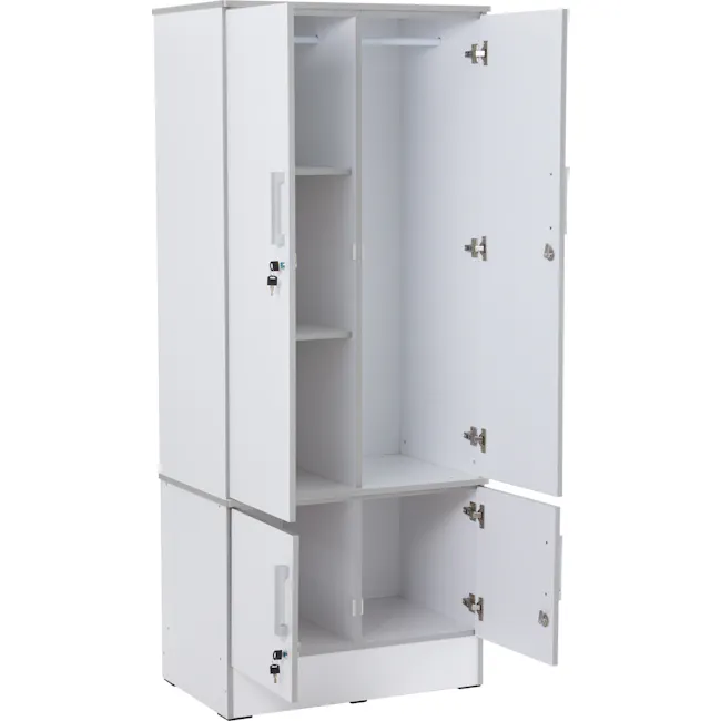 (As-is) Naya 4 Door Wardrobe with Locks - White - 1 - 25