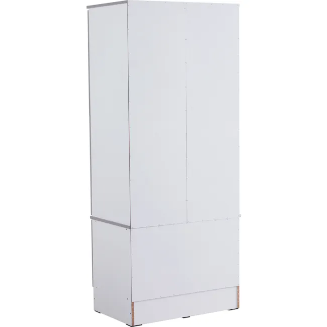 Naya 4 Door Wardrobe with Locks - White - 5 - White cabinet with clean lines, minimalist design, rectangular shape, open