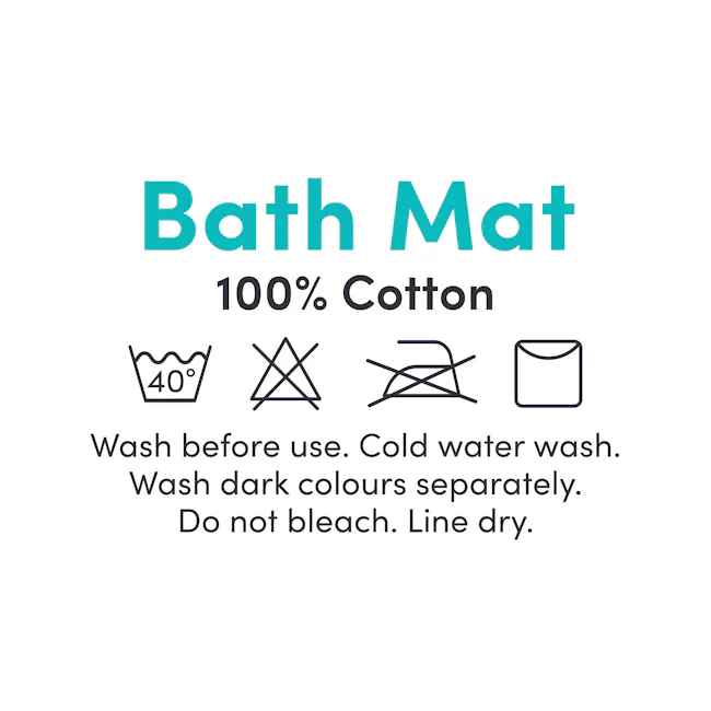 EVERYDAY 100% Cotton Bath Mat 70 x 50 cm - Charcoal - 6 - Bath Mat, 100% Cotton, Cold water wash, Wash before use, Dark