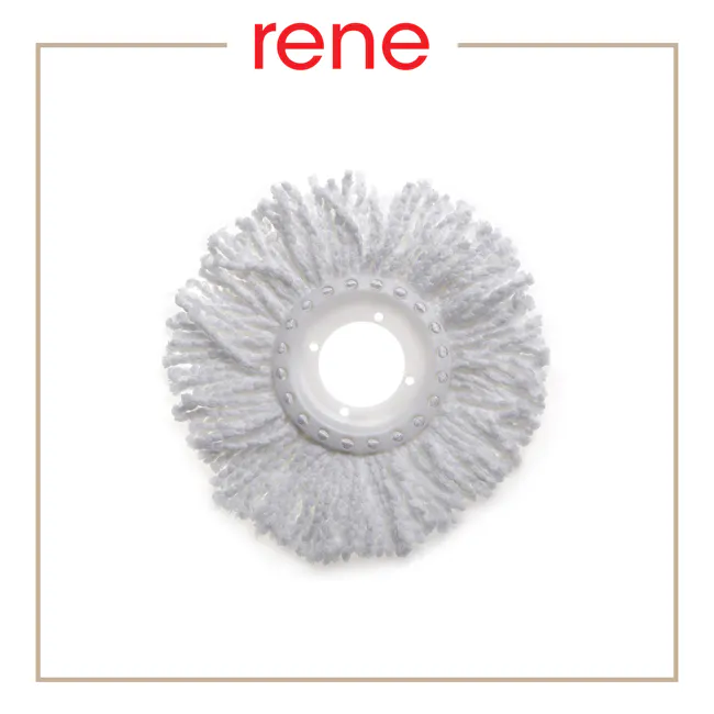 Rene Ollie Revolutionary Microfibre Spin Mop Set - 8 - rene, white, fluffy, circular, textured, fluffy design, soft