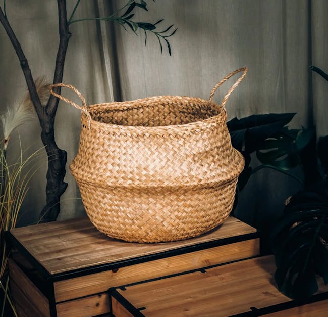 ecoHOUZE Seagrass Plant Basket With Handles - Natural (2 Sizes) - 2