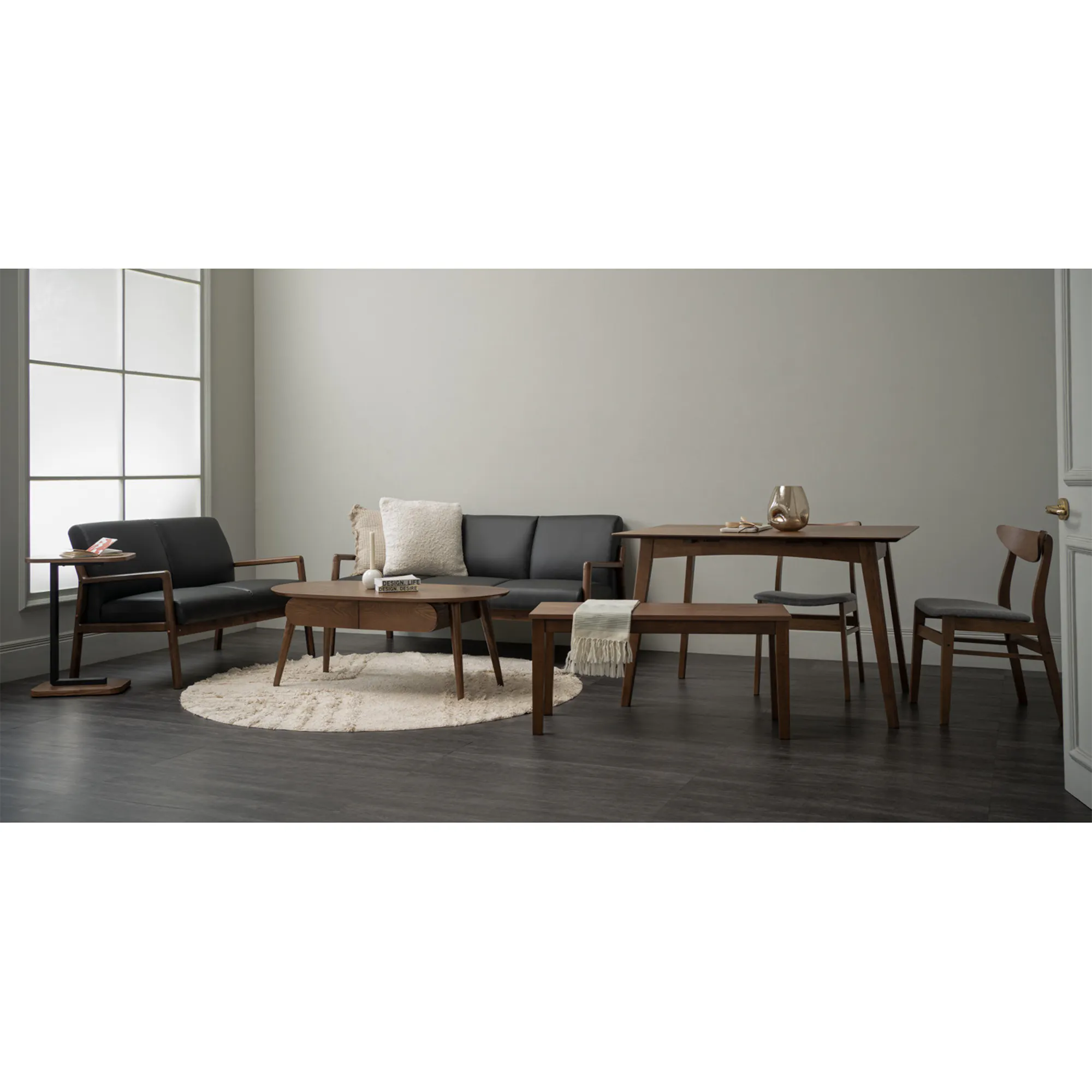 Harold Extendable Dining Table 1.2m-1.5m with 4 Macy Chairs in Cocoa - 50