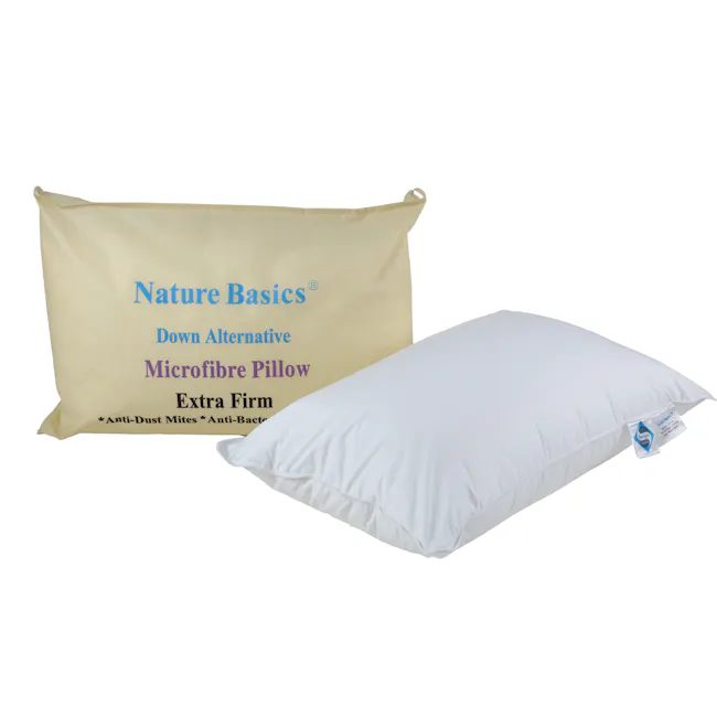 Nature Basics Extra Firm Microfibre Pillow - 1 - Down alternative microfibre pillow, nature basics, extra firm microfibre