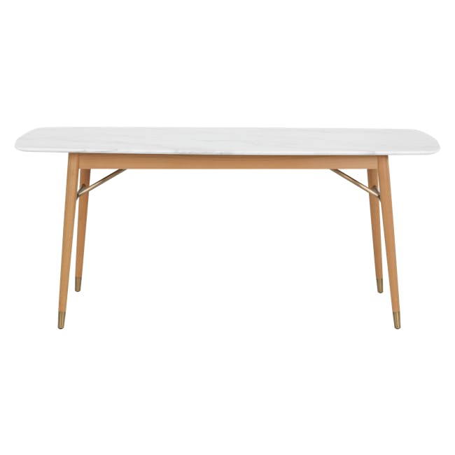 Hagen Marble Dining Table 1.8m with 4 Caine Chairs in Natural - 8