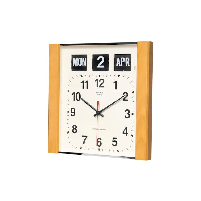 TWEMCO Square Wood Flip Clock - Oak - 5