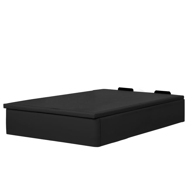 ESSENTIALS Queen Storage Bed - Black (Faux Leather) - 3