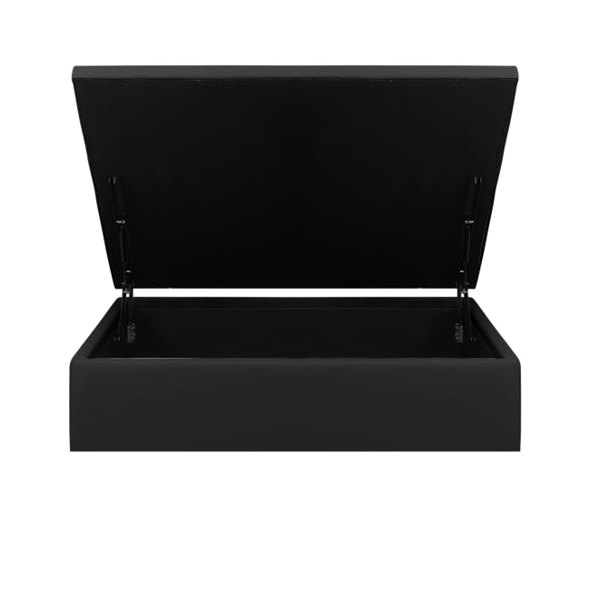 ESSENTIALS Queen Storage Bed - Black (Faux Leather) - 2