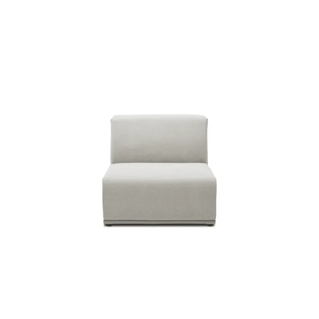 Milan Armless Unit - Ivory (Fabric) - 1 - Modern minimalist sofa, light gray fabric, clean lines, simple design, comfortable