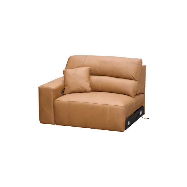 Forte 4 Seater Power Sliding Extension Sofa - Oslo Tan (Top Grain Leather) - Zero Wall - 37